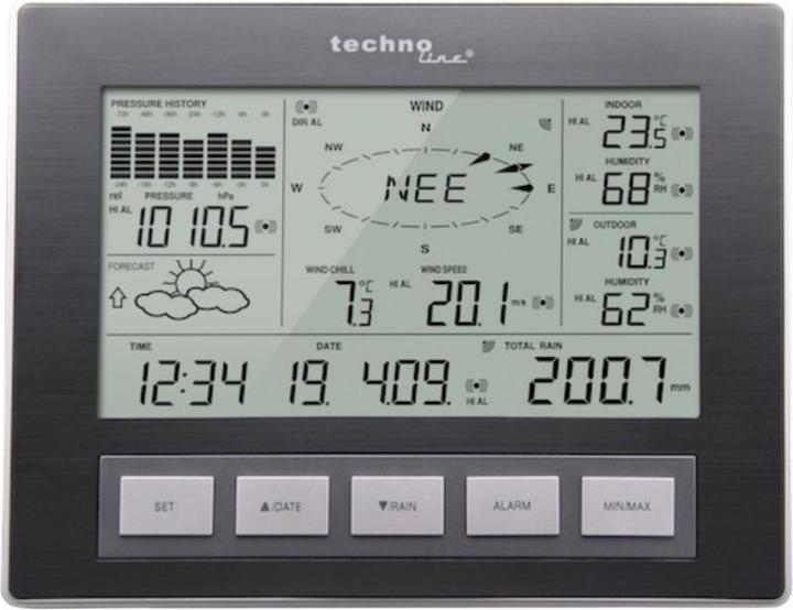 Actual product image Technoline WS 2816 Professional wireless weather station with anemometer Rain gauge