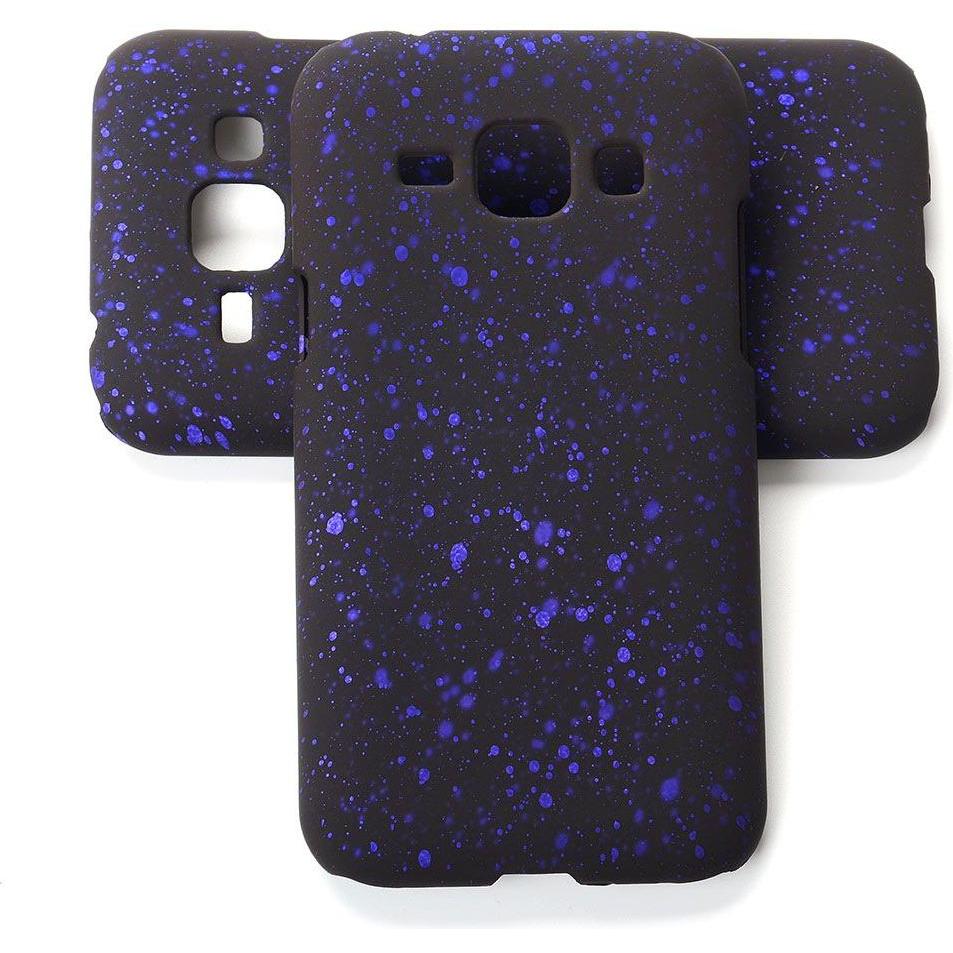 König Design Handy Hülle Schutz Case Bumper Etuis für Samsung Galaxy J1 2015 3D Sterne Lila (Samsung Galaxy J1), Smartph...