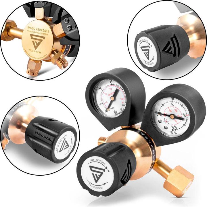 Actual product image Stahlwerk Pressure regulator ARGON CO2 Mixed gas shielding gas up to 315 bar Welding equipment