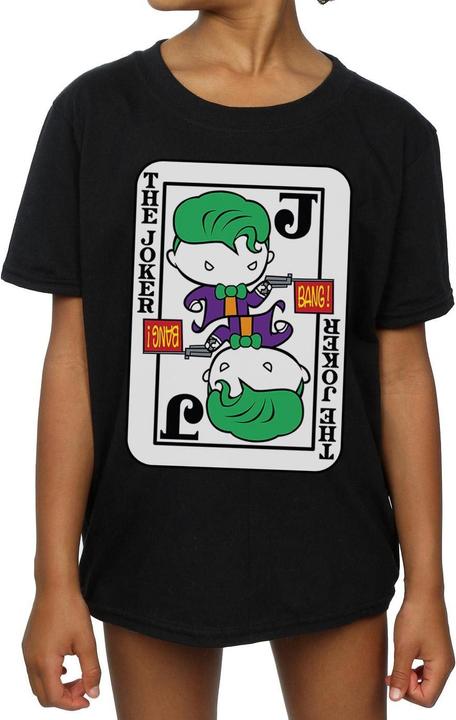 Actual product image Girls Chibi Joker Playing Card Cotton T-Shirt (140, 146)