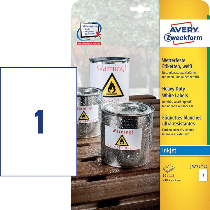 Image du produit Avery étiquettes à jet d'encre résistantes aux intempéries et durables