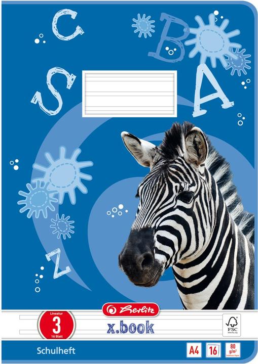 Image du produit Herlitz Cahier d'école X-Book, DIN A4, linéature 3 (A4, À rayures, Non contraignant)