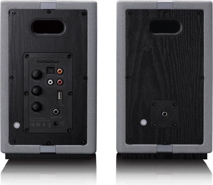 Actual product image Lenco Aktiv Lautsprecher, 2x40W, Black, BT, opt.In, USB, AUX