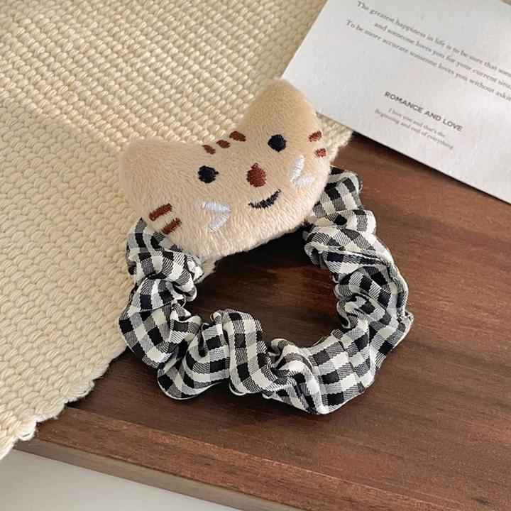 Immagine prodotto Avizar Scrunchie Süsses Besticktes Plüschkatze Neko (Elastico per capelli)