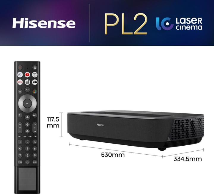 Produktbild Hisense Laser TV PL2 80"-150" (4K, 2700 lm, 0.22	:1)