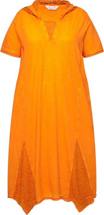 Immagine prodotto Miamoda Jerseykleid, A-Linie, cold dyed, Kapuze, Stickerei-Einsätze, Halbarm (42)