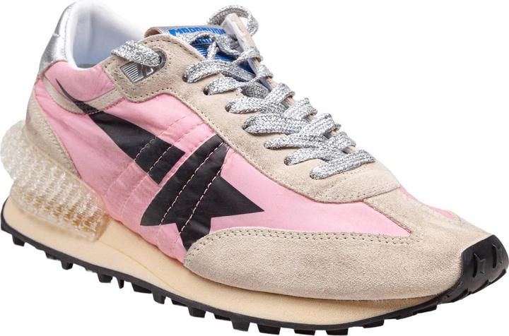 Actual product image Golden Goose sneakers running marathon in suede and nylon color pink, gold and silver (36)