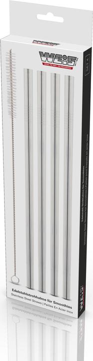 Actual product image Weis Stainless steel drinking straw for smoothies set 4 (4 x)