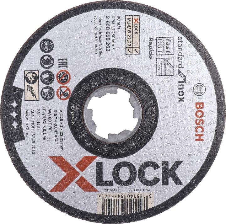 Bosch Professional Zubehör PRO Stainless Steel and Metal X-Lock cutting disc, 125 x 1 x 22.23 mm