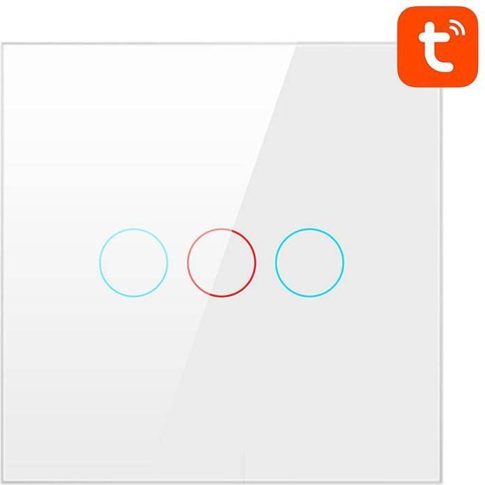 Actual product image Avatto Smart Light Switch WiFi TS02-EU-W3 3 Way TUYA (white)