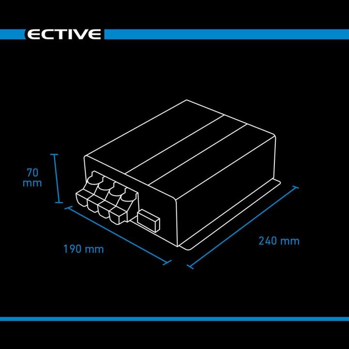 Actual product image Ective SBB 25 12V to 24V charge booster with MPPT charge controller 25A (12V, 24V, 30 A)