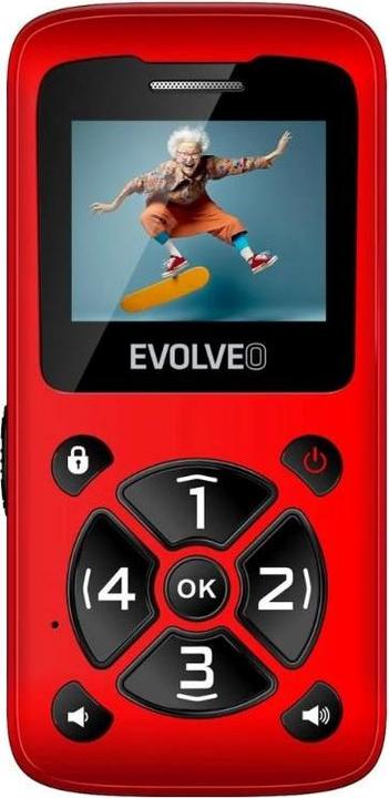 Productafbeelding Evolveo EasyPhone ID rood / 1,7" / SOS / microSDHC (1.70")