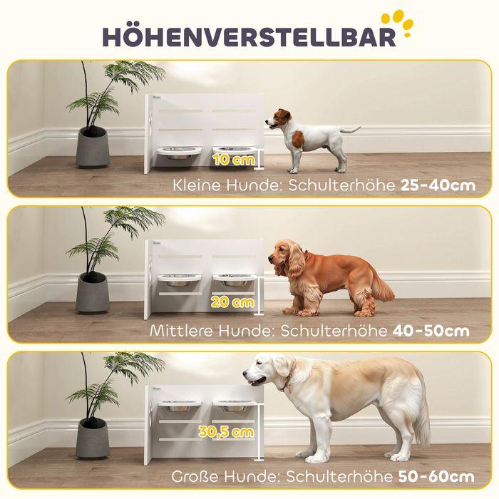 Actual product image Swisshandel24 Hundenapf erhöht, Höhenverstellbar Futternapf für Hunde mit Separatem Design (1 l)