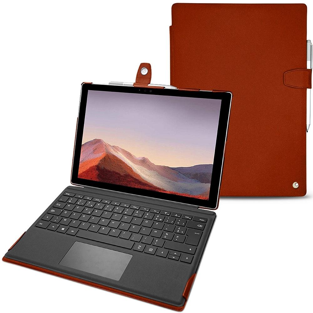 Noreve Lederschutzhülle (Microsoft Surface Pro 7), Tablet Hülle, Orange