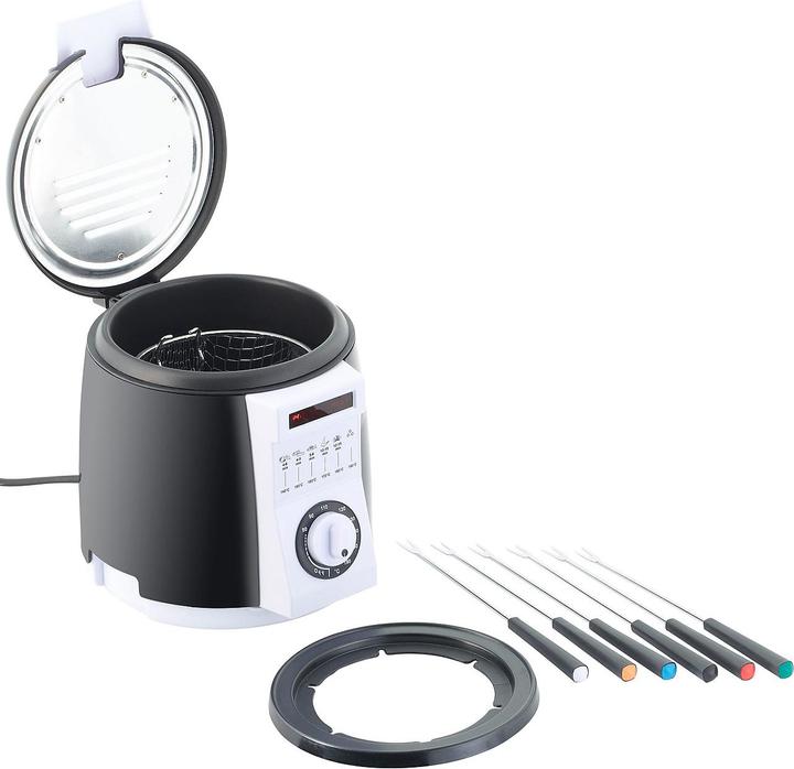 Produktbild Rosenstein & Söhne Kompakte Tisch-Fritteuse mit Fondue-Set