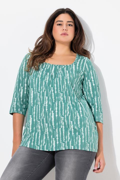 Produktbild Ulla Popken Shirt, Zierfalten, A-Linie, Carree-Ausschnitt, 3/4-Arm (46, 48)