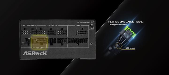 Productafbeelding AsRock Alimentation ATX Phantom Gaming - 1000W (Noir) (750 W)