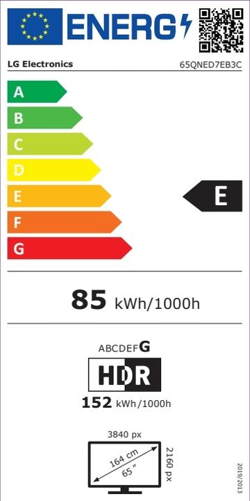 Energie-Label LG 65QNED7EB3C (65", QNED7EB, QNED, 4K, 2026)