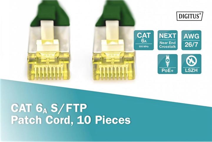 Produktbild Digitus CAT 6A S/FTP Patchkabel, 10 Stück (S/FTP, CAT6a, 2 m)