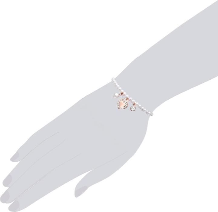 Actual product image Lulu & Jane Heart Metal Alloy Crystal Shell Core Pearl Rose Gold 18.0 cm - 33210 (18 cm, Metal alloy)