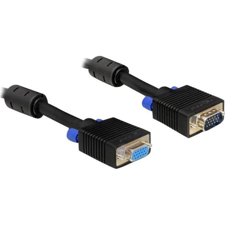 Delock VGA — VGA (5 m), Cavo video, Nero
