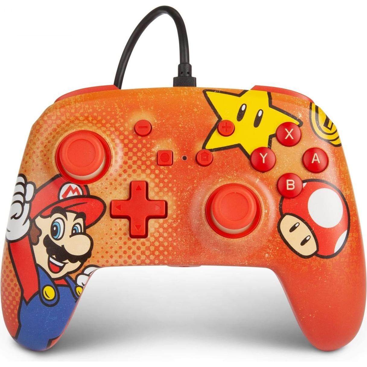 PowerA Enhanced Wired Switch Controller Mario Vintage (Switch), Gaming Controller, Rot