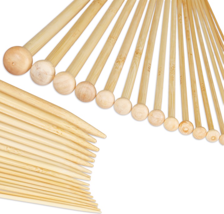 Actual product image Relaxdays Knitting Needle Set, 36 Needles With Stoppers