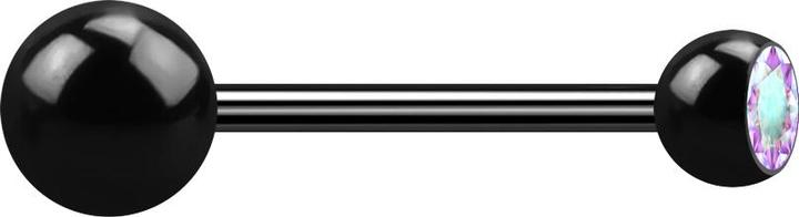 Immagine prodotto Star Piercing Micro bilanciere nero con palla e sfere di cristallo multicolore (Acciaio chirurgico 316L, senza ottone)