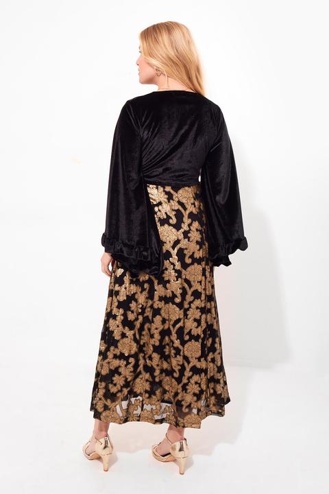 Image du produit Joe Browns PETITE Velour Kimono Sleeve Appliqué Maxi Dress (40)