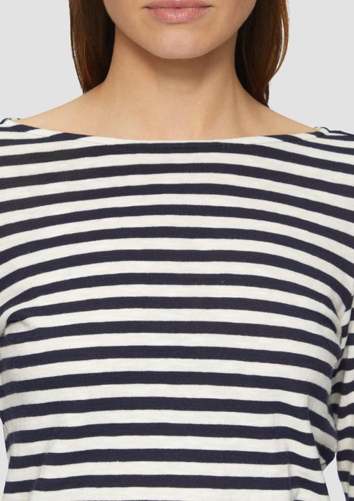Produktbild S.Oliver T-Shirt Geringeltes Langarmshirt aus Flammgarn mit U-Boot-Ausschnitt (36)