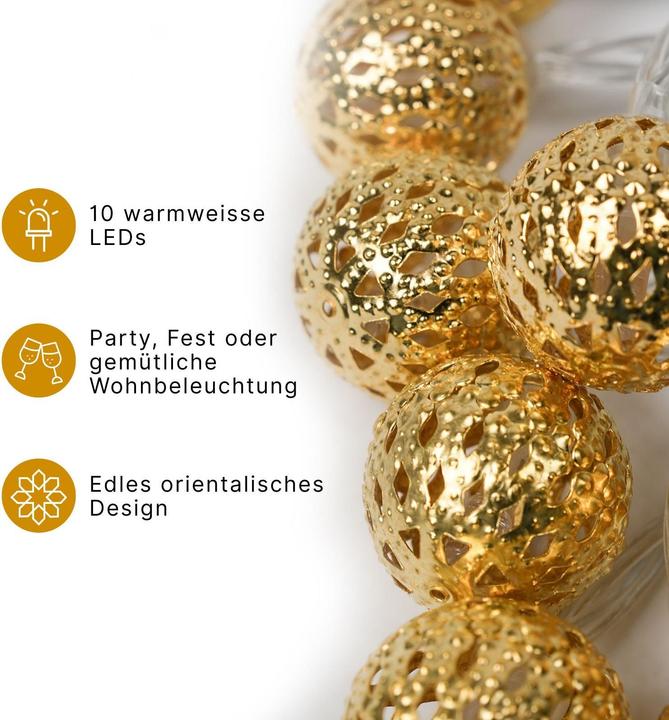 Produktbild Hermex Marokkanische LED Lichterkette 1.5m Orientalische Deko Beleuchtung (1.50 m)