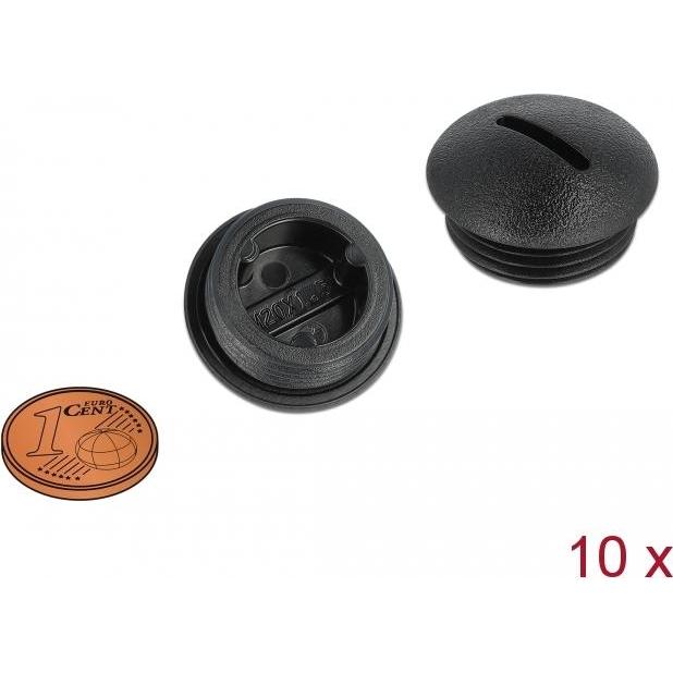 Delock Verschlussstopfen - Schwarz (Packung (Abdeckung), Netzwerk Zubehör