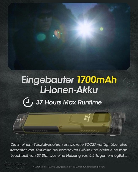 Immagine prodotto Nitecore EDC27 con batteria inclusa - 3000 lumen (13.56 cm, 3000 lm)