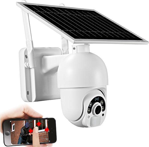 7links Pan-Tilt-Überwachungskamera mit Full HD, WLAN, Akku, Solarpanel, IP66 (1920 x 1080 Pixels)