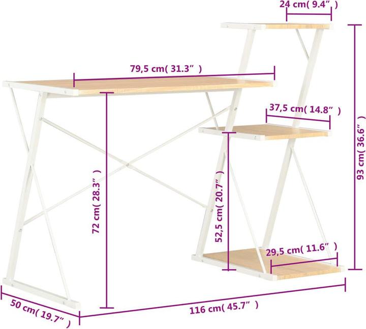 Produktbild vidaXL Schreibtisch (50 x 50 x 93 cm)