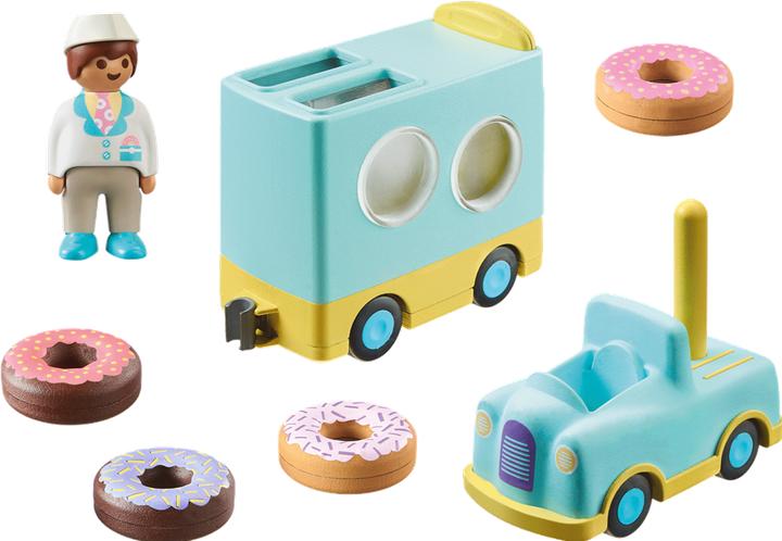 Image du produit Playmobil 1.2.3 : Camion donut fou avec fonction d'empilement et de tri (71325, Playmobil 1.2.3)