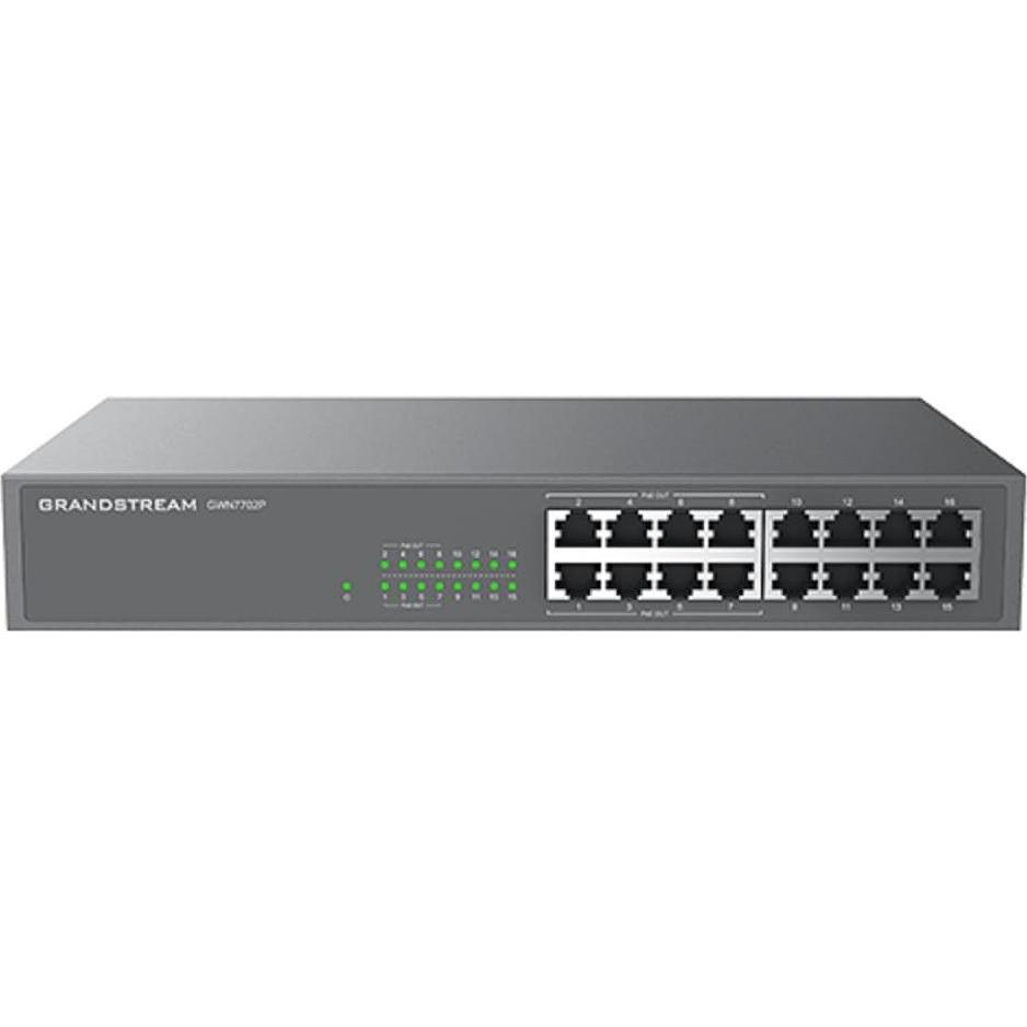 Grandstream Networkswitch GWN7702P (16 Ports), Netzwerk Switch, Schwarz