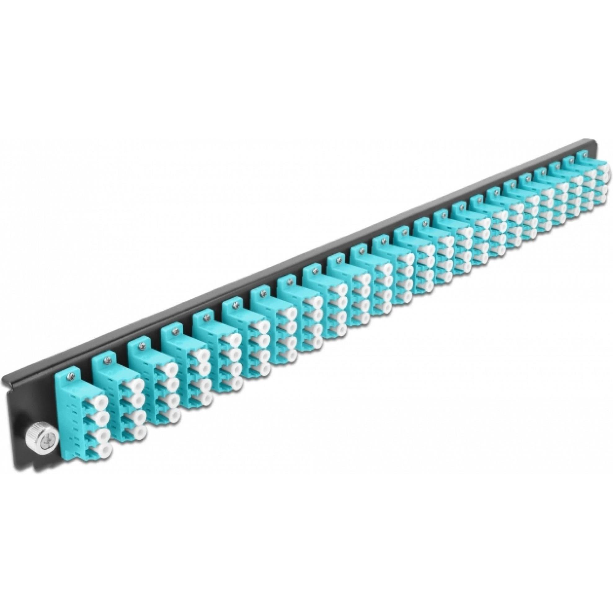 Delock Glasfaser-Spleissboxpaneel (24 Ports), Dockingstation + USB Hub, Schwarz