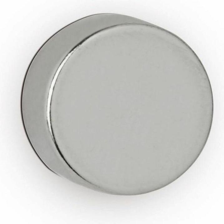 Actual product image Maul Neodymium disc magnet, 10 mm, holding force: 2.6 kg, silver Diameter: 10 mm / Height: 5 mm, high (10x)