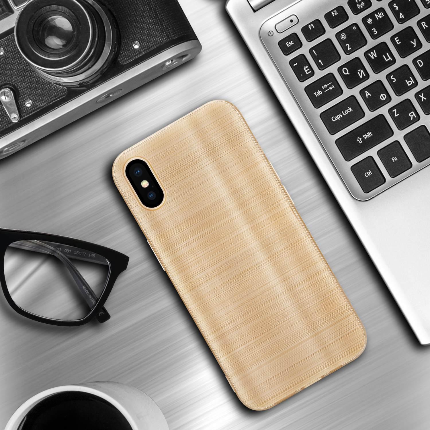 Thumbnail - Cadorabo Hülle für Apple iPhone XS MAX im TPU Brushed Kameraschutz LM160 Style (Apple iPhone XS Max), Smartphone Hülle, ...