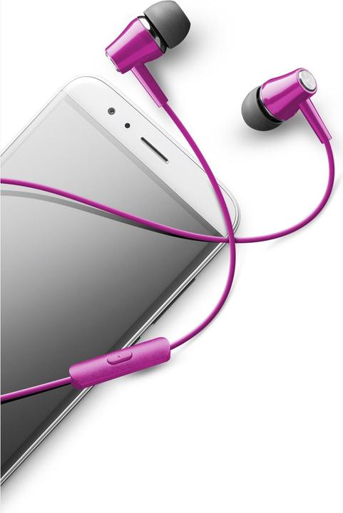 Produktbild Cellularline In-ear earphones with microphone, pink (Kabelgebunden)