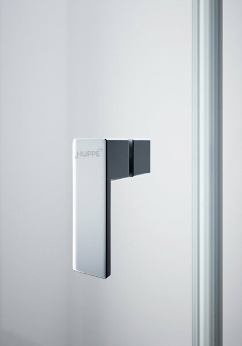 Actual product image Hüppe Design pure Swing door with fixed segments 2-leaf radius: 50cm width: 100cm stop left & r (200 cm, 104 cm, 11 cm)