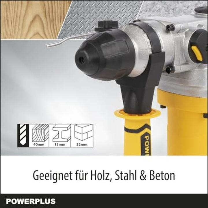 Produktbild Powerplus POWX1175 Boorhamer - 1600W - 5J - SDS-Plus - Trilling reductie - Incl. opbergkoffer en 7 accessoires