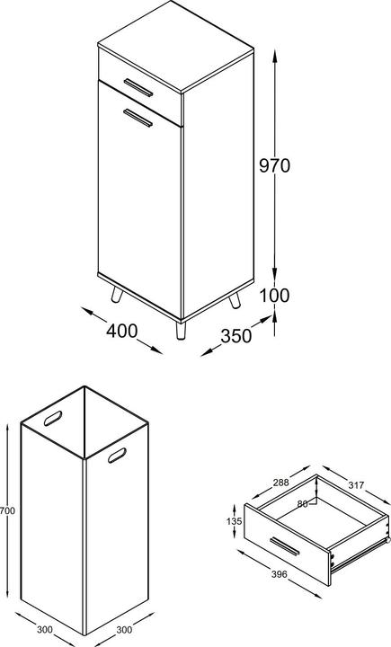 Actual product image VCM Landos (40 x 35 x 97 cm)