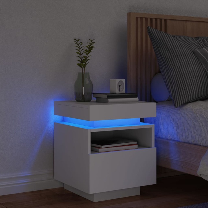 Image du produit VidaXL Table de nuit avec lampes LED (39 x 40 x 48.5 cm)