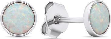 Image du produit Brilio Silver - Charmants boucles d'oreilles en argent avec opales synthétiques EA579W