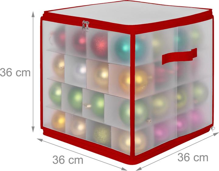 Produktbild Relaxdays Weihnachtskugel Aufbewahrungsbox (36 cm, 1x)