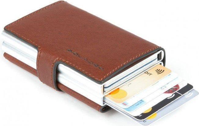Produktbild Piquadro Black Square, Leather Card Holder, Square Sliding System with Dou