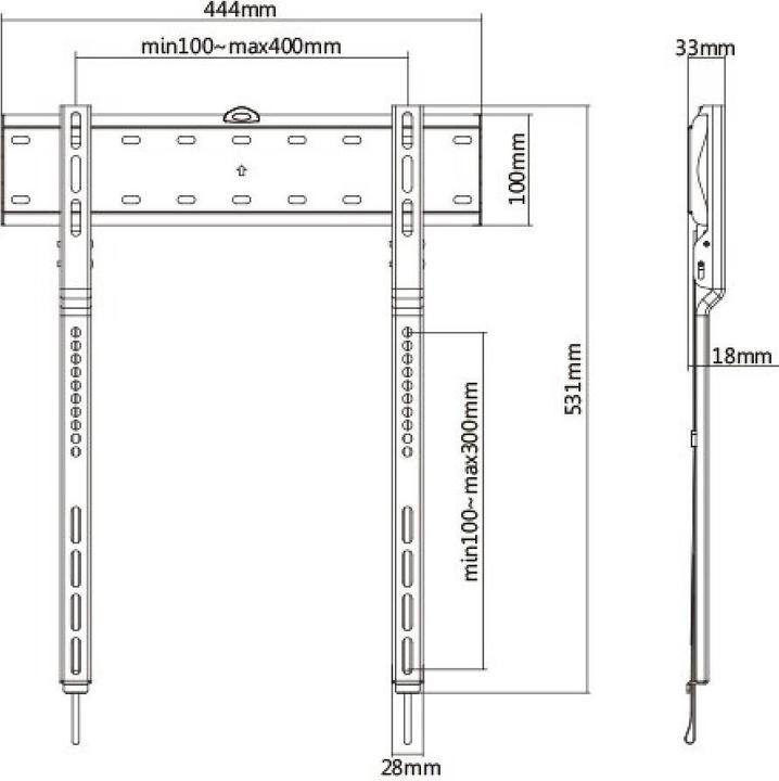 Produktbild Techly Wandhalterung für LCD TV LED 81-165cm 32-65Zoll UltraSlim fix schwarz (Wand, 65", 40 kg)