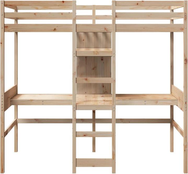 Immagine prodotto vidaXL Letto a soppalco con scrivania e scaffali (90 x 200 cm)